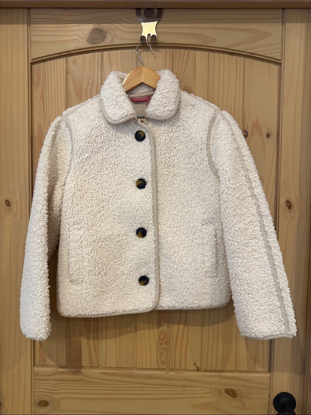 🎁 Boden Borg Jacket Curly Natural Fleece NWT